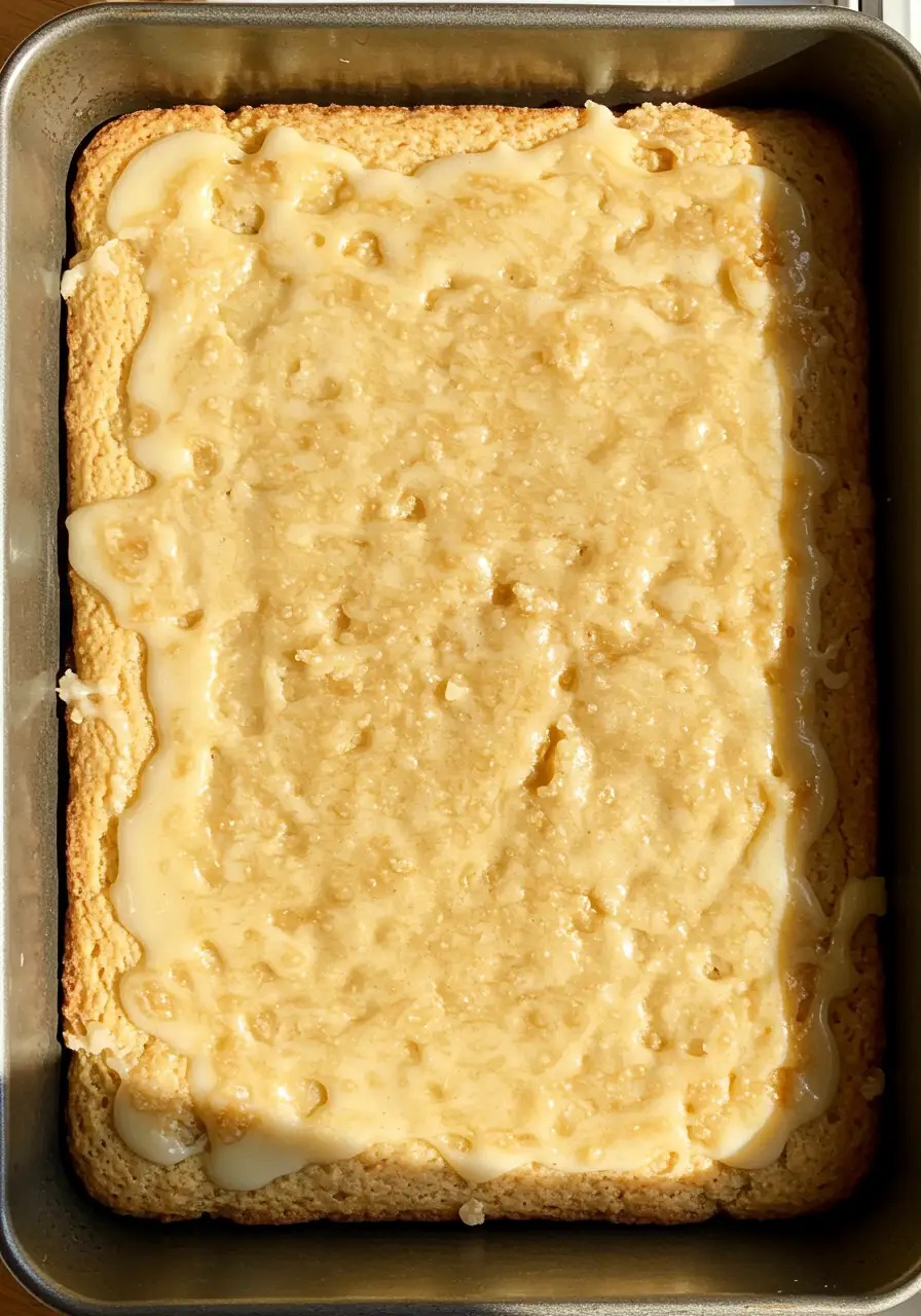 Banana bread brownies on the baking pan.