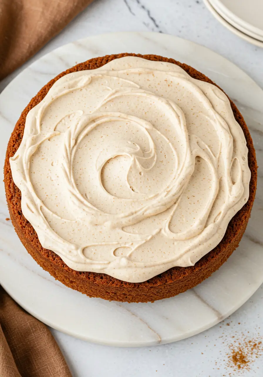 Chai cake on a marble plate.