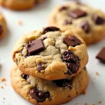 Stack Of Chick Fil A Cookie Recipe on a white marble surface.