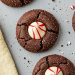 Chocolate peppermint blossoms on a gray surface.