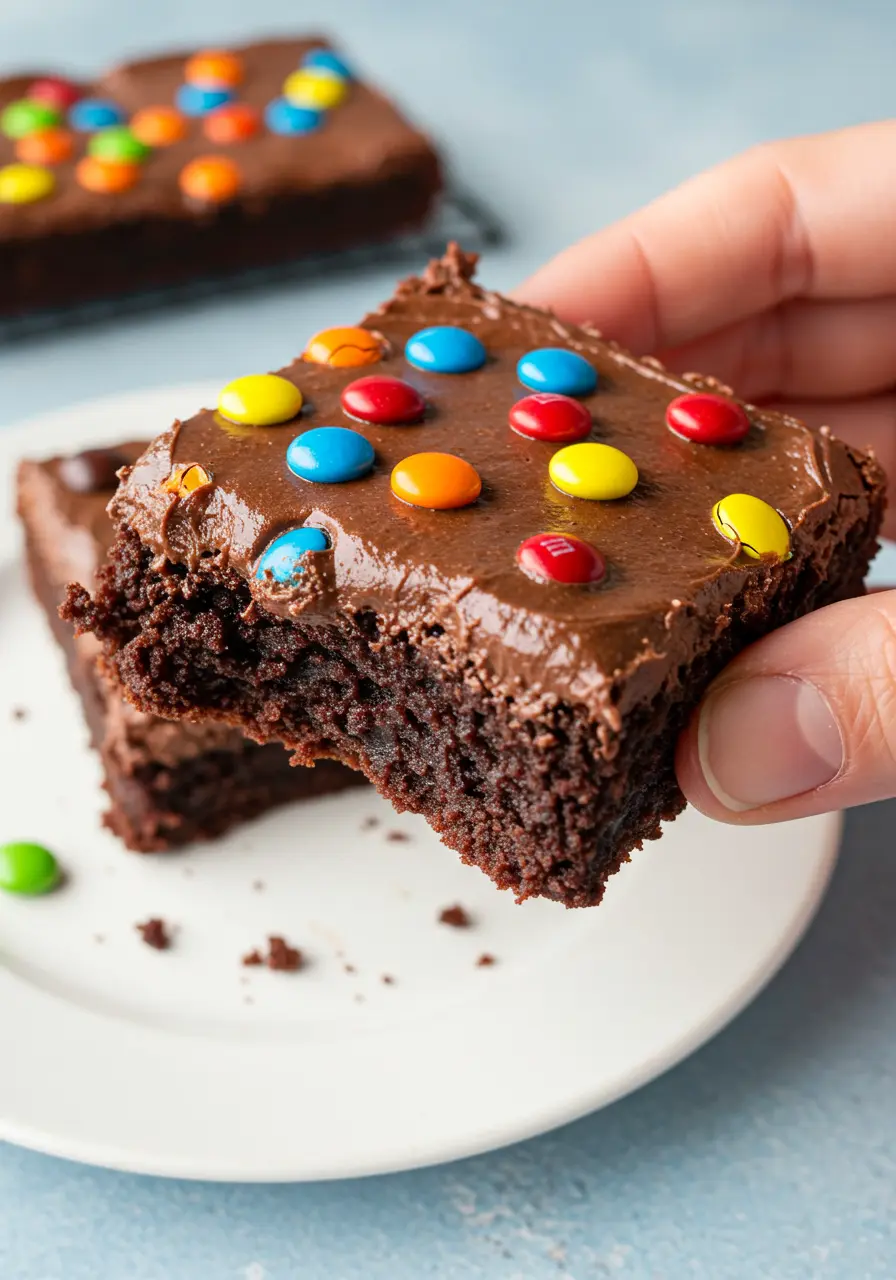 A hand holding single cosmic Brownie.