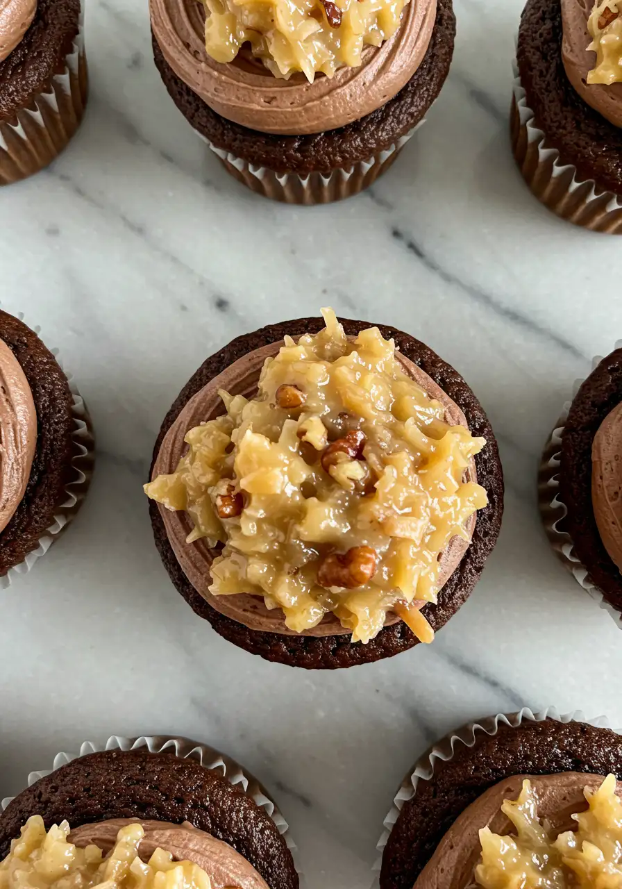 German chocolate cupcakes.