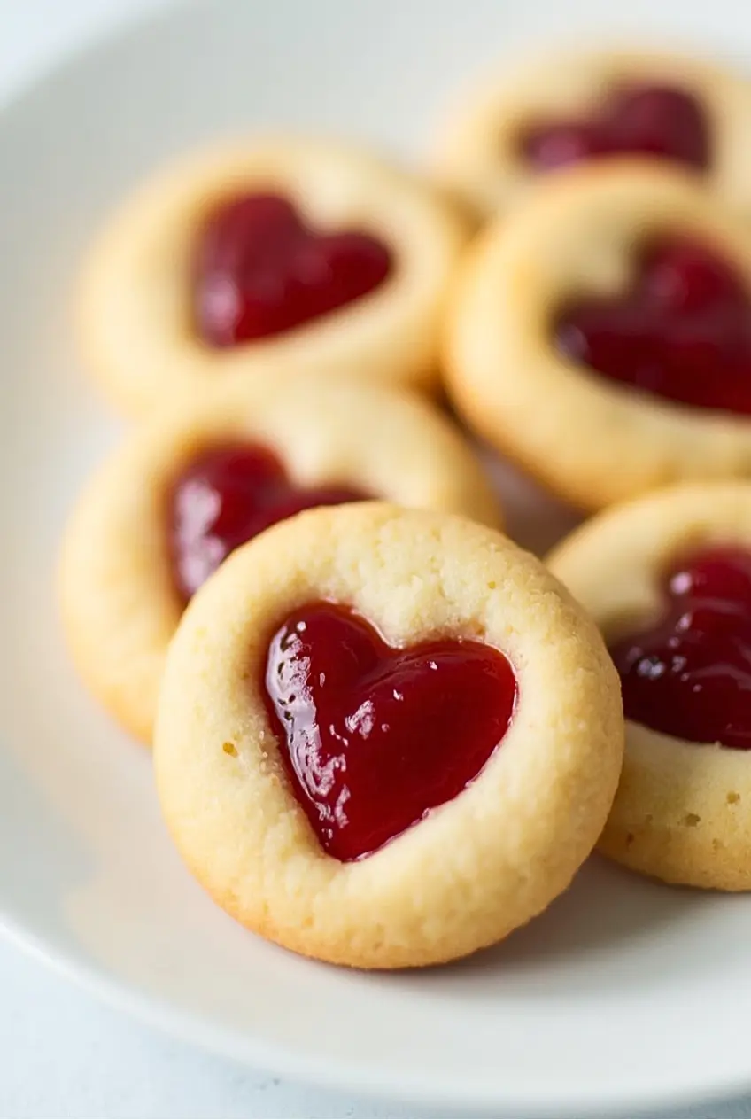 Heart Jam Thumbprint Cookies