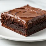 Lunch lady brownie on a white plate.