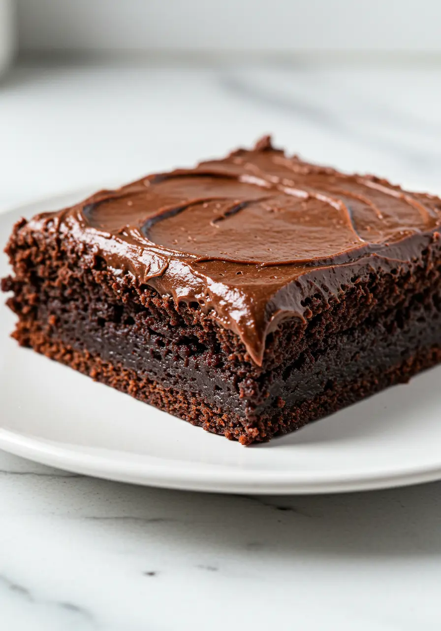 Lunch lady brownie on a white plate.