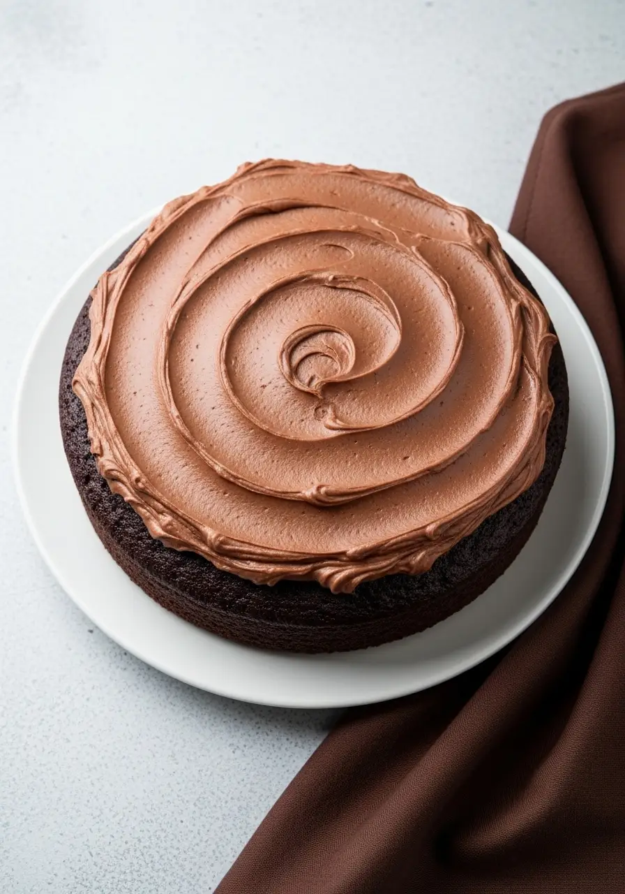 Mini chocolate frosted with chocolate frosting and placed on a  white plate.