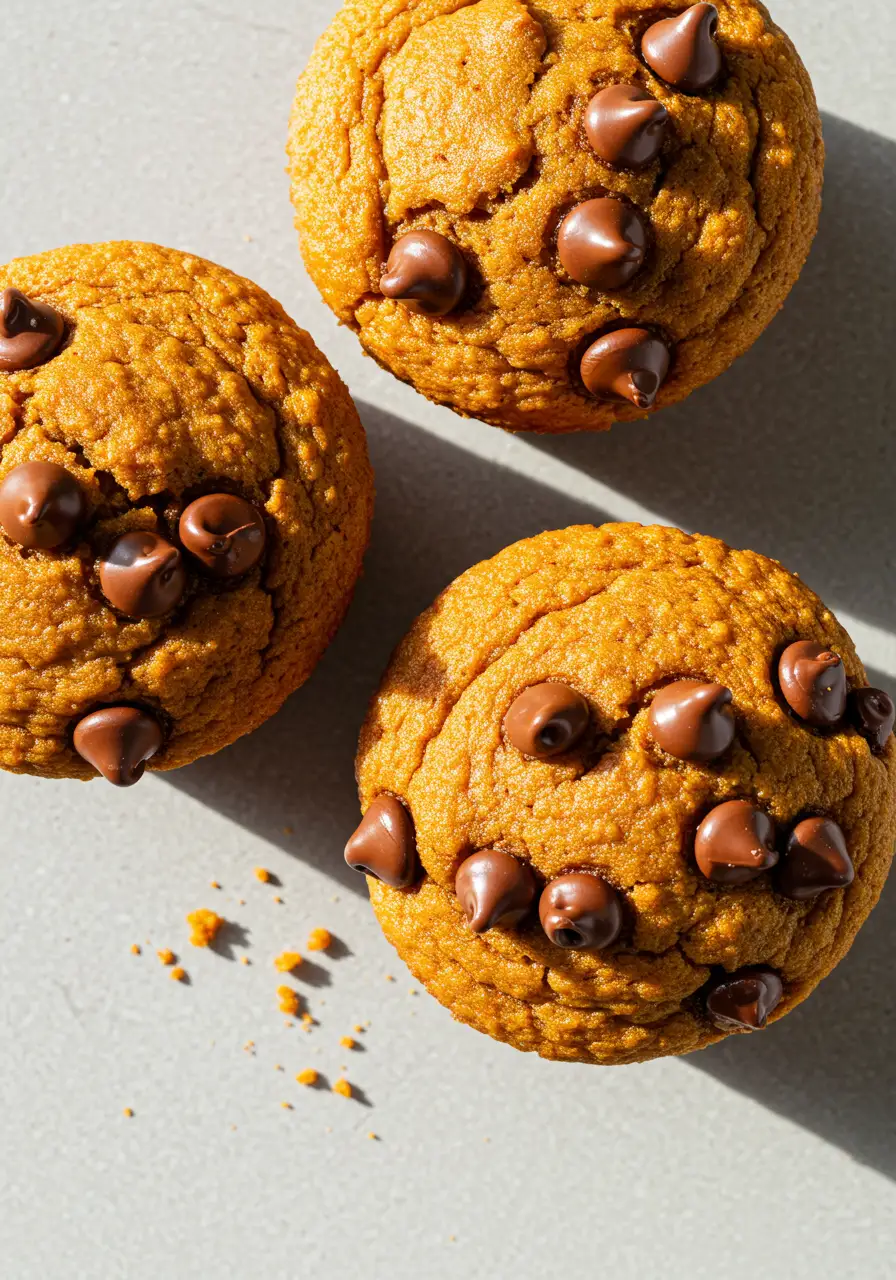 Three pumpkin protein muffins.