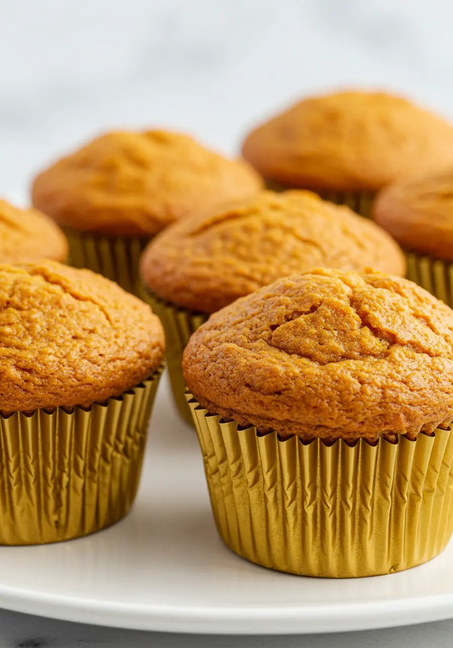Sweet potato muffins on a white plate.